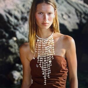 Zara shell cord necklace